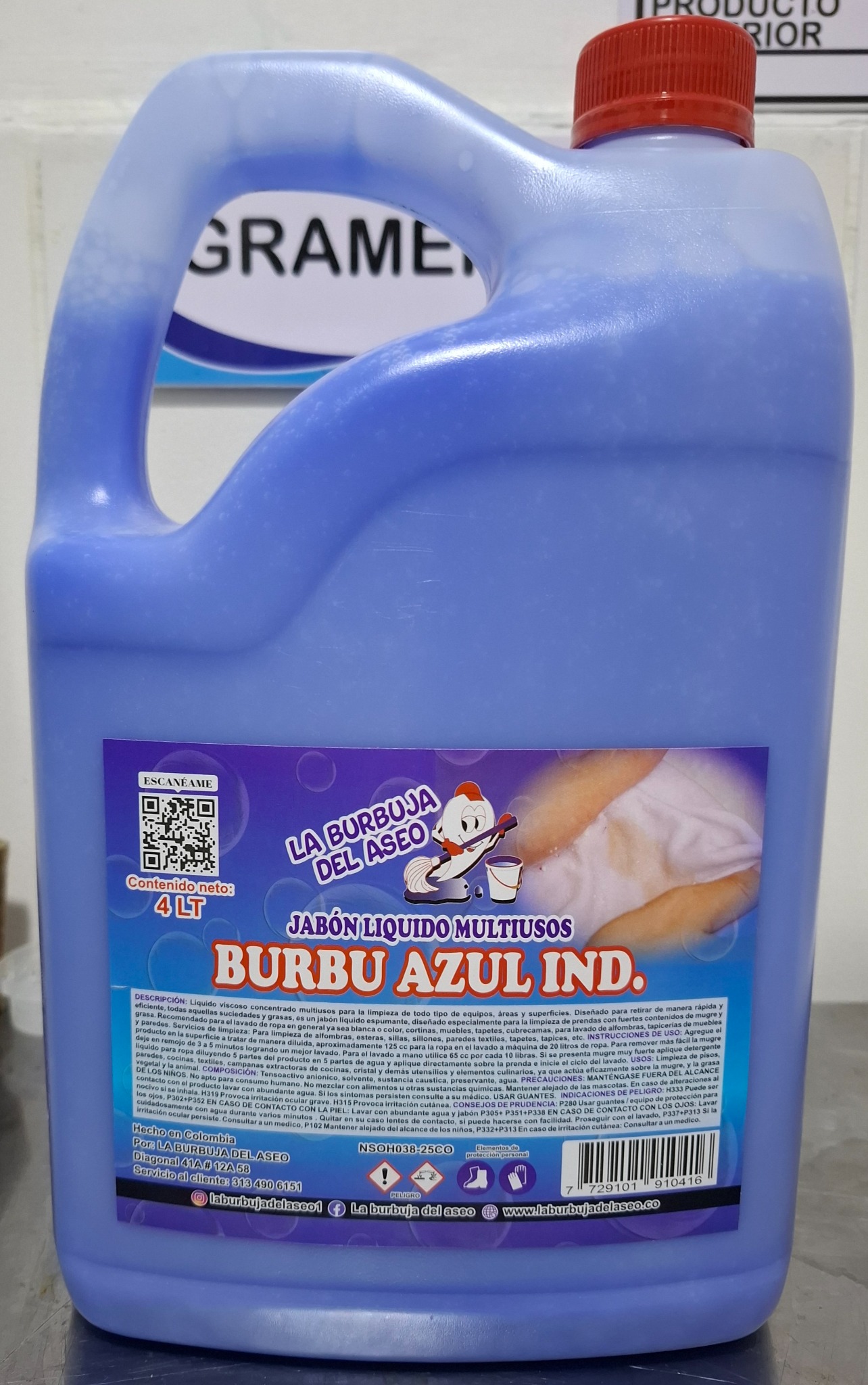 Jabon Azul Industrial - producto de aseo LimpiaYa